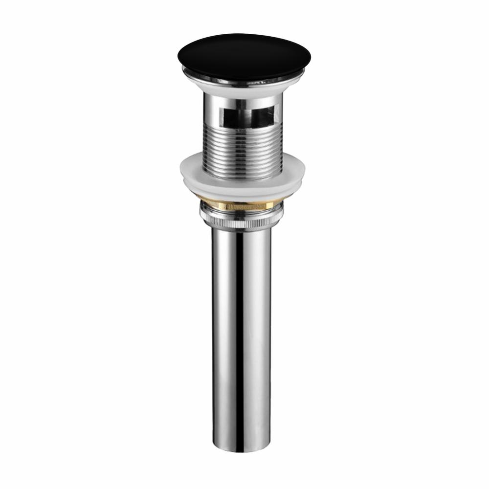 Solid Brass Construction Pop-Up Drain With Overflow - Black. Picture 1