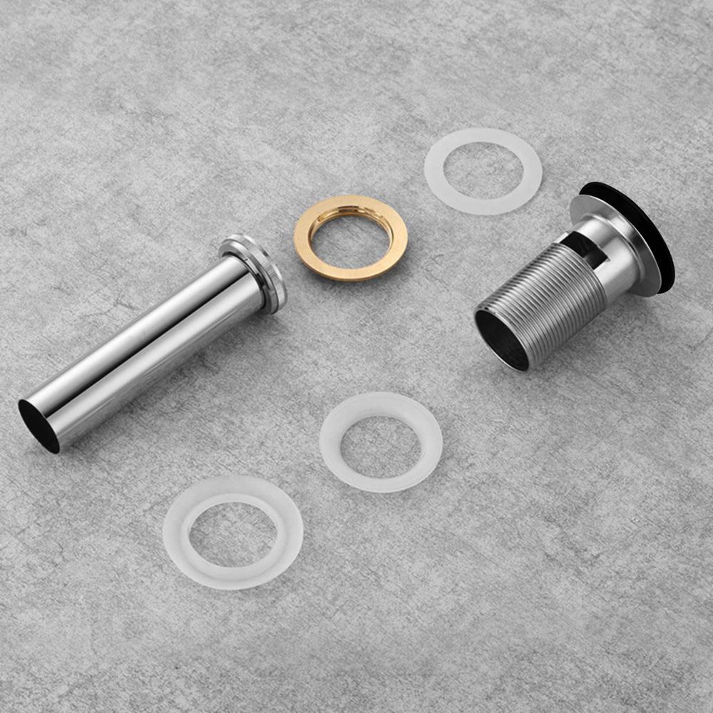 Solid Brass Construction Pop-Up Drain With Overflow - Black. Picture 2