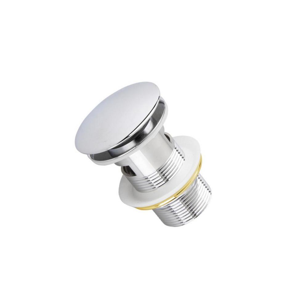 Solid Brass Construction Pop-Up Drain With Overflow - Chrome. Picture 1