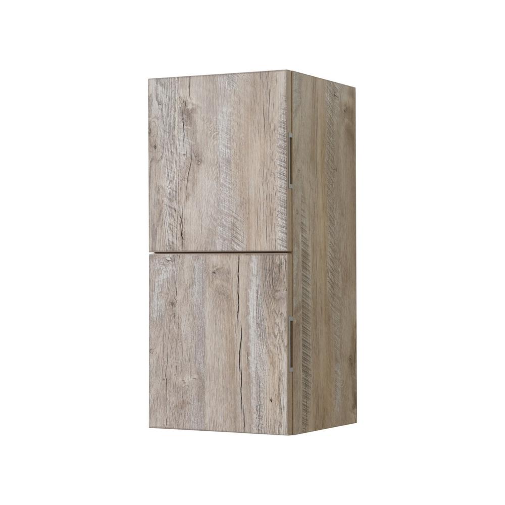 12" Wide by 24" High Linen Side Cabinet With Two Doors in Nature Wood Finish. Picture 1