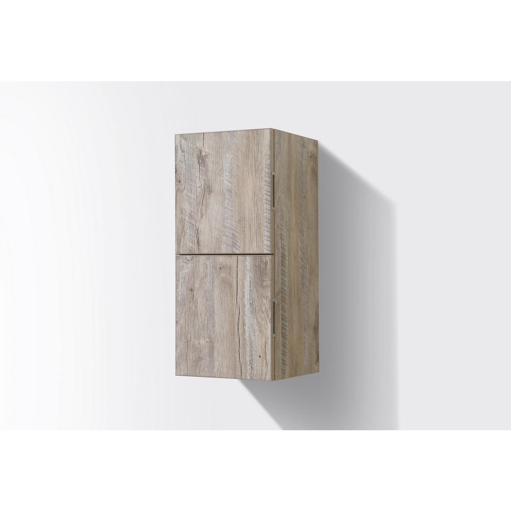 12" Wide by 24" High Linen Side Cabinet With Two Doors in Nature Wood Finish. Picture 3