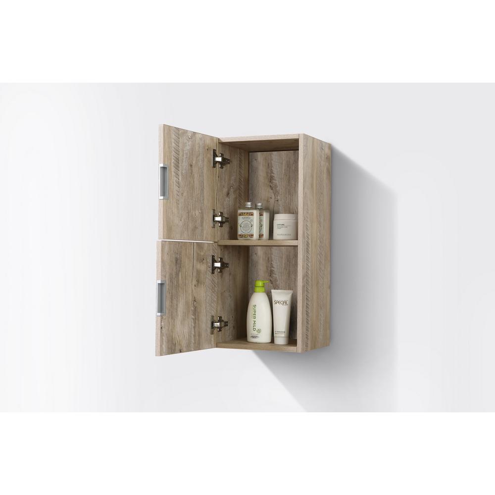 12" Wide by 24" High Linen Side Cabinet With Two Doors in Nature Wood Finish. Picture 4