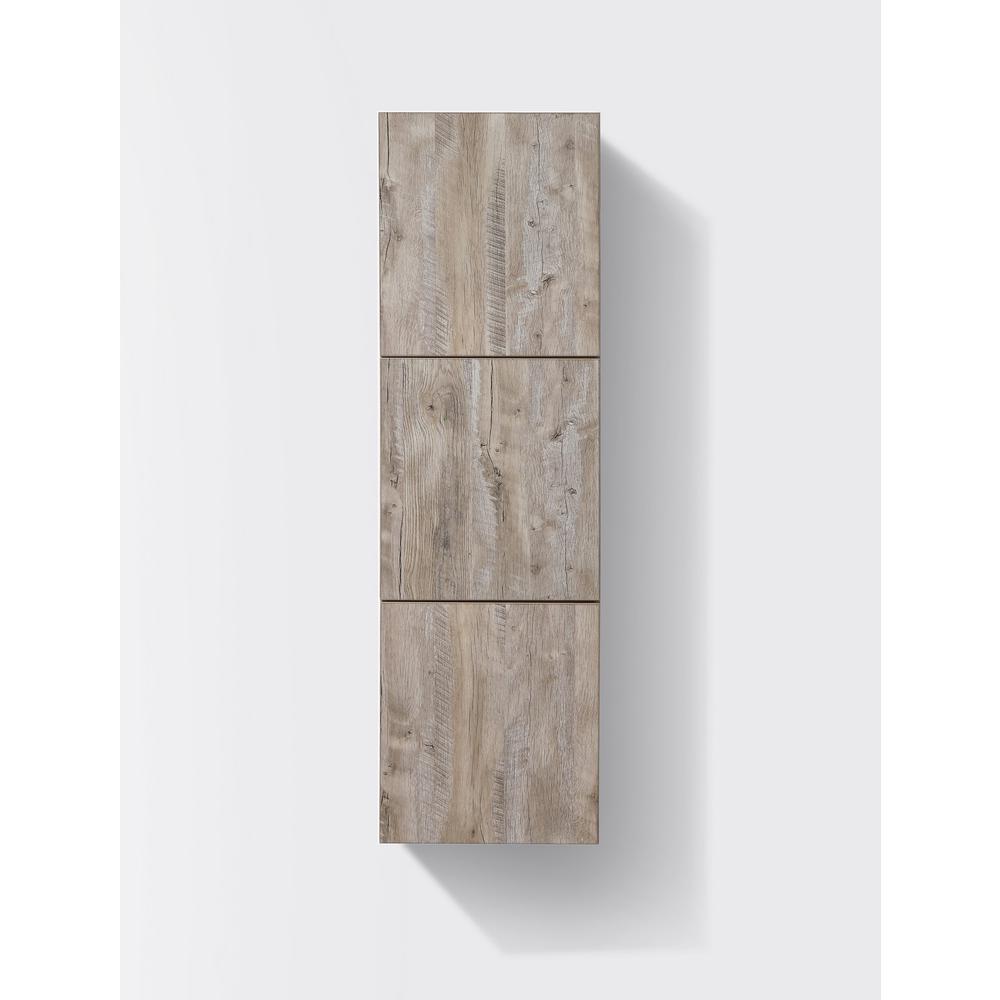18" Wide by 59" High Linen Side Cabinet With Three Doors in Nature Wood Finish. Picture 2