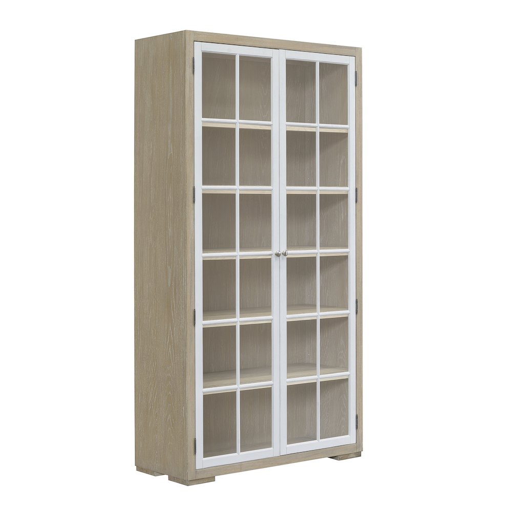 Contemporary 5-Shelf Glass Door Bookcase. Picture 3