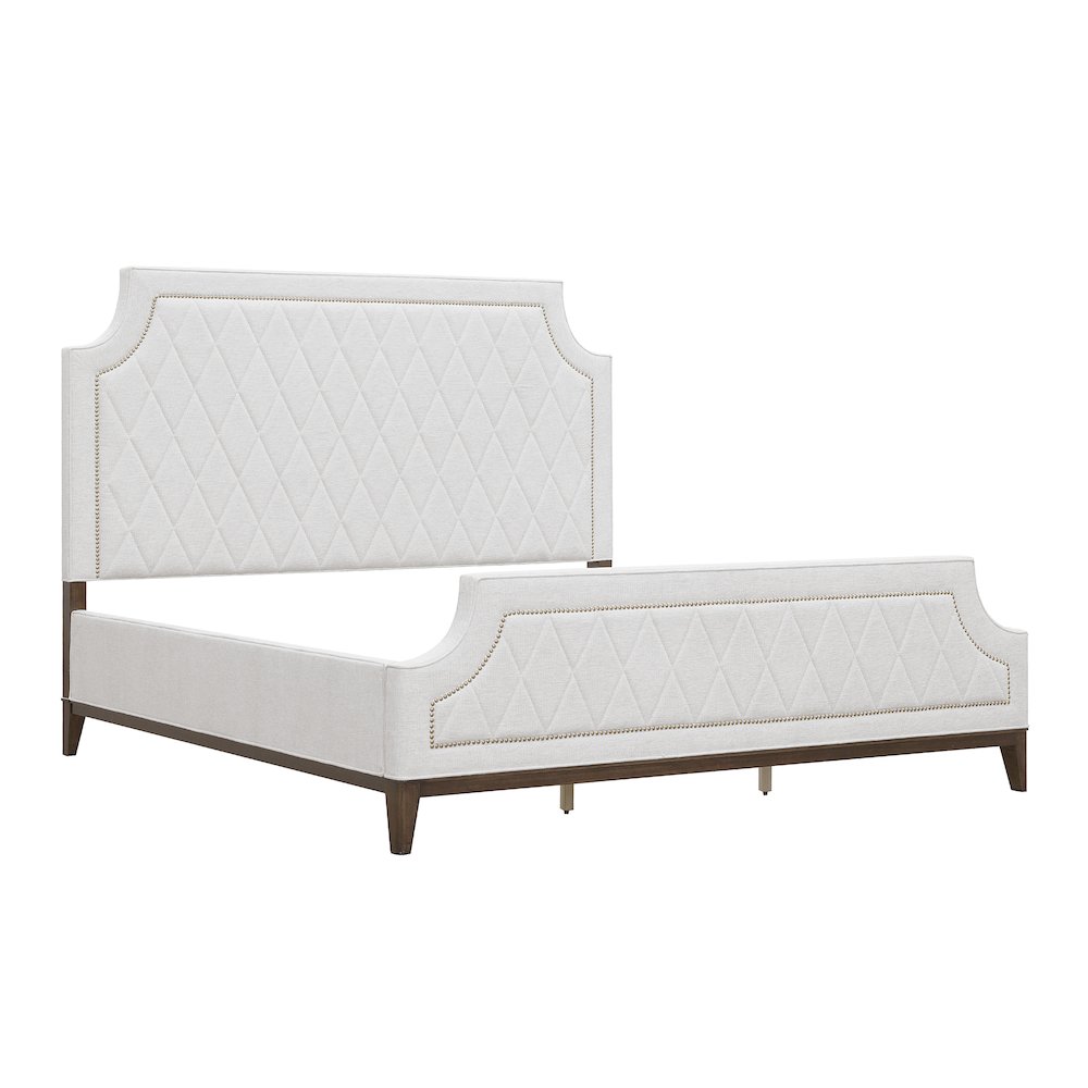 Asher Park King Upholstered Bed, Piano Brown Finish. Picture 2