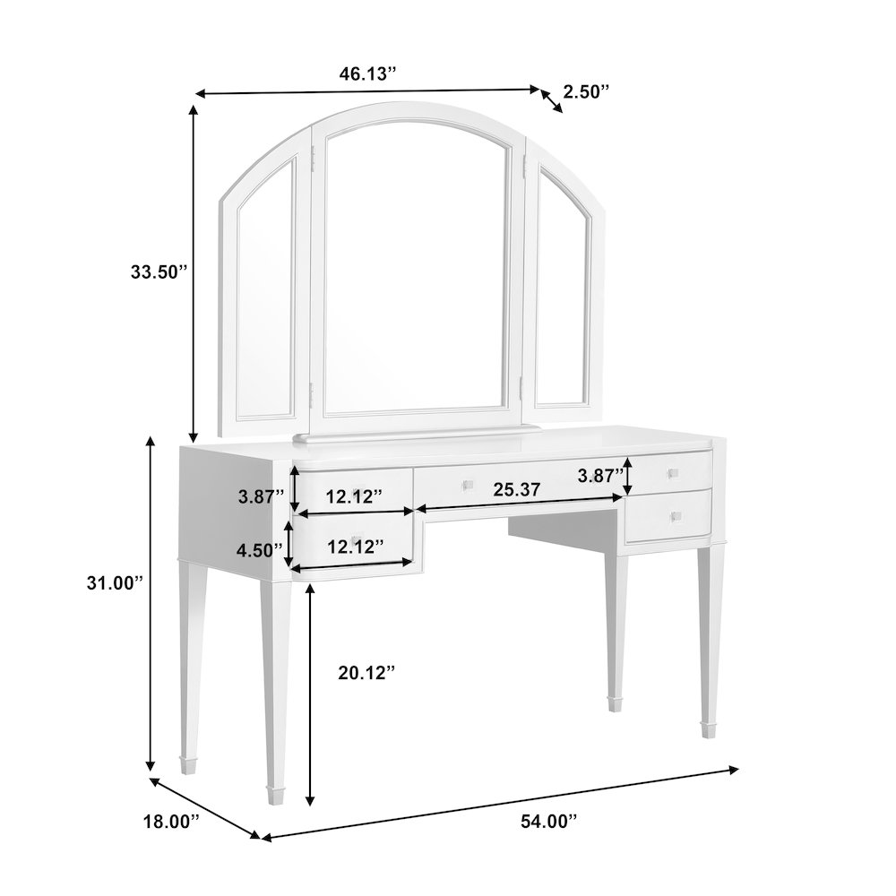 Zoey Vanity Tri-Fold Mirror. Picture 8
