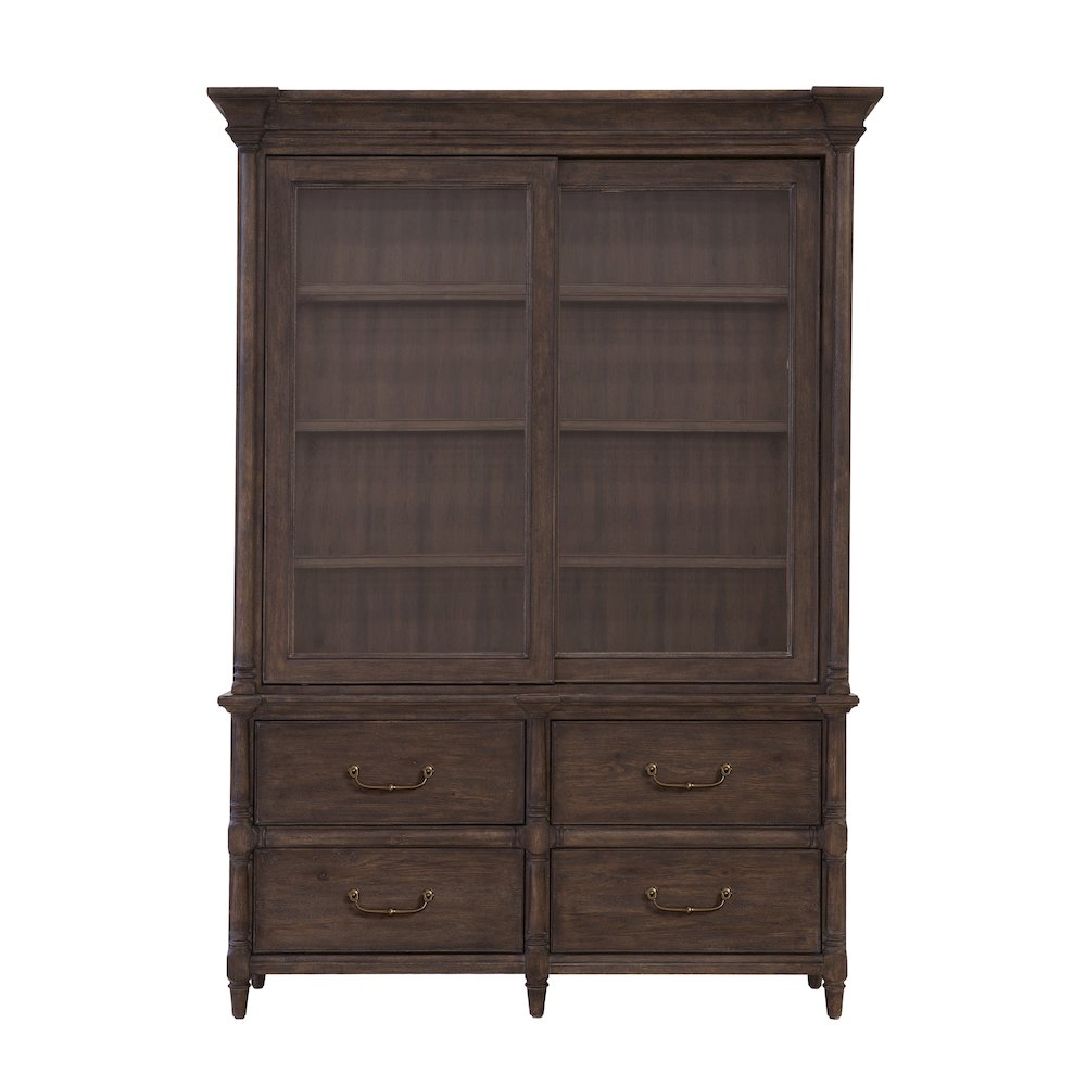 Revival Row Sliding Door Display Cabinet with Storage Drawers. Picture 2