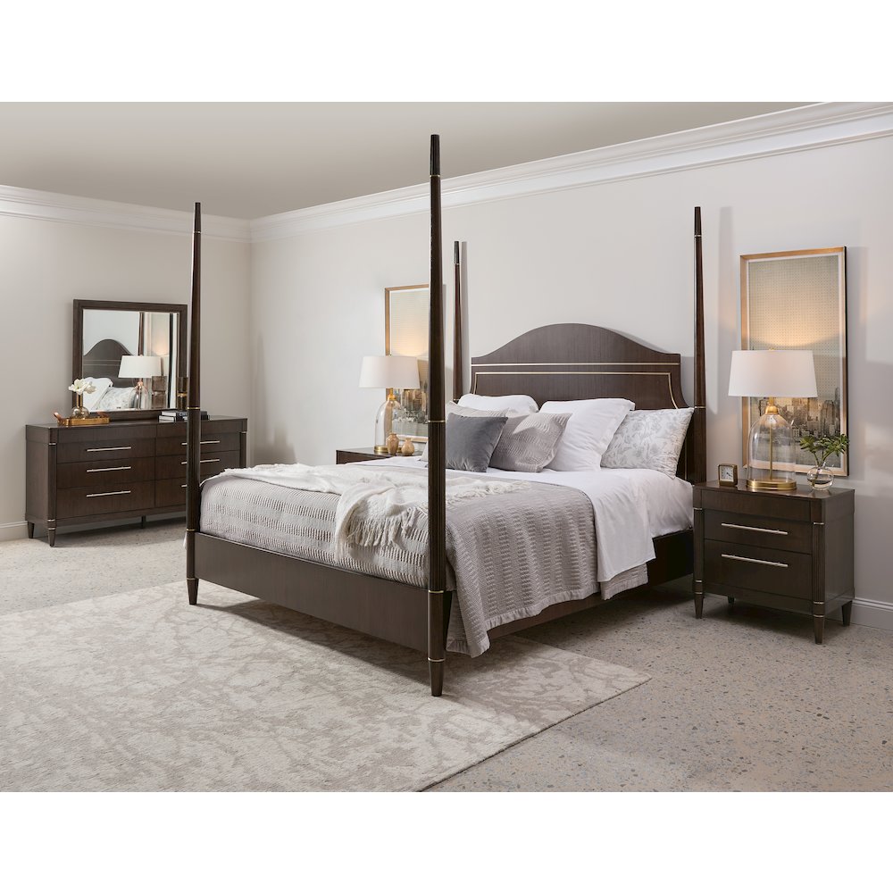 Asher Park King Poster Bed, Piano Brown Finish. Picture 10