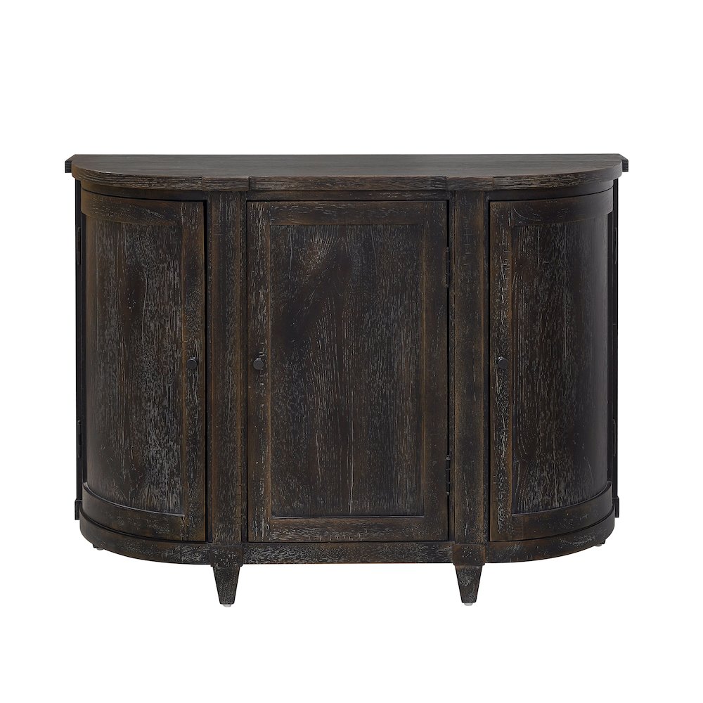 Curved 3 Door Hallway Accent Chest. Picture 2