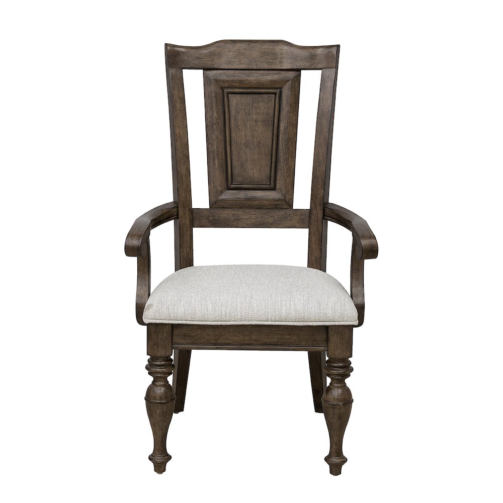 Woodbury Wooden Arm Chair in Cowboy Boots Brown. Picture 2
