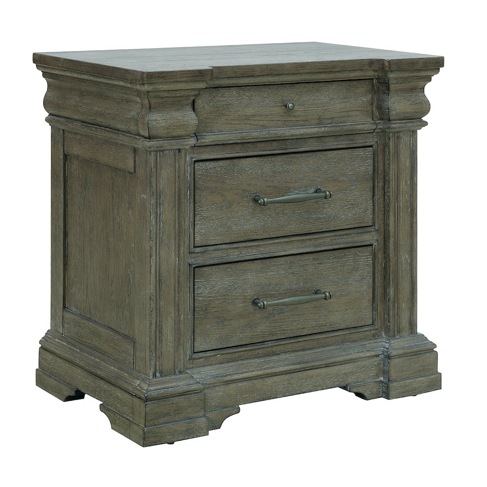 Madison Ridge Brown 3 Drawer Nightstand. Picture 2