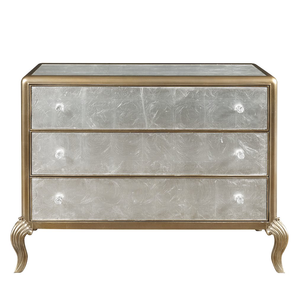 Three Drawer Eglomise Accent Chest. Picture 2