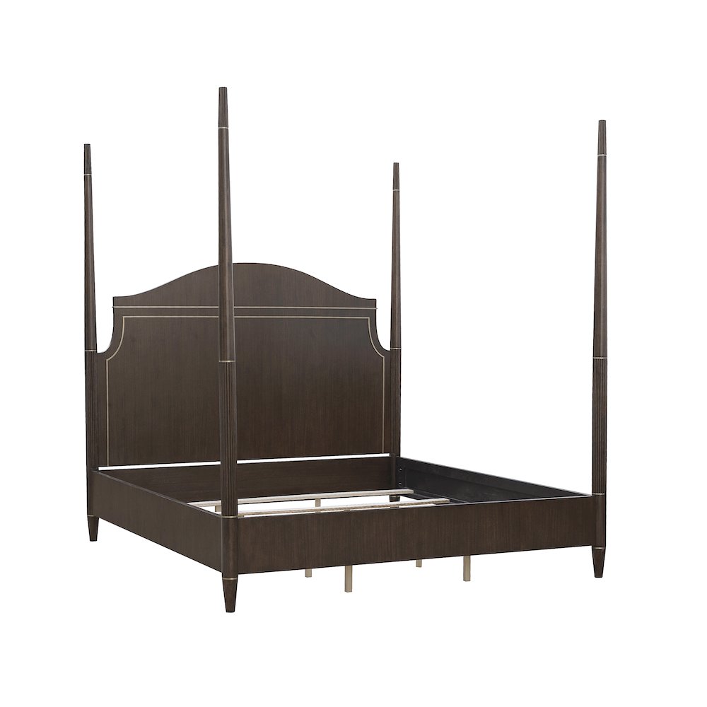 Asher Park California King Poster Bed, Piano Brown Finish. Picture 4