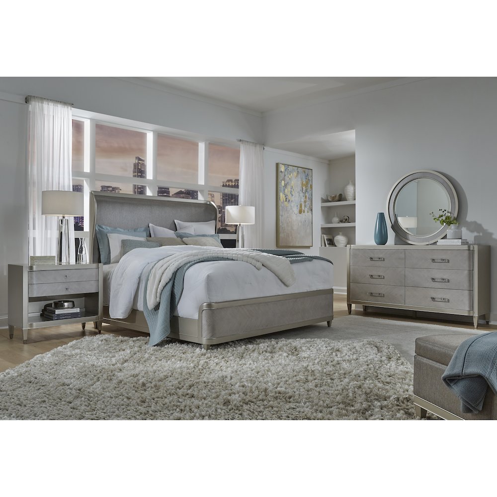Zoey Round Beveled Mirror. Picture 6
