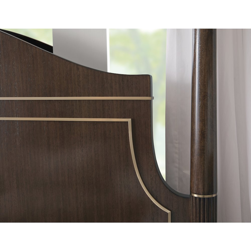 Asher Park California King Poster Bed, Piano Brown Finish. Picture 6