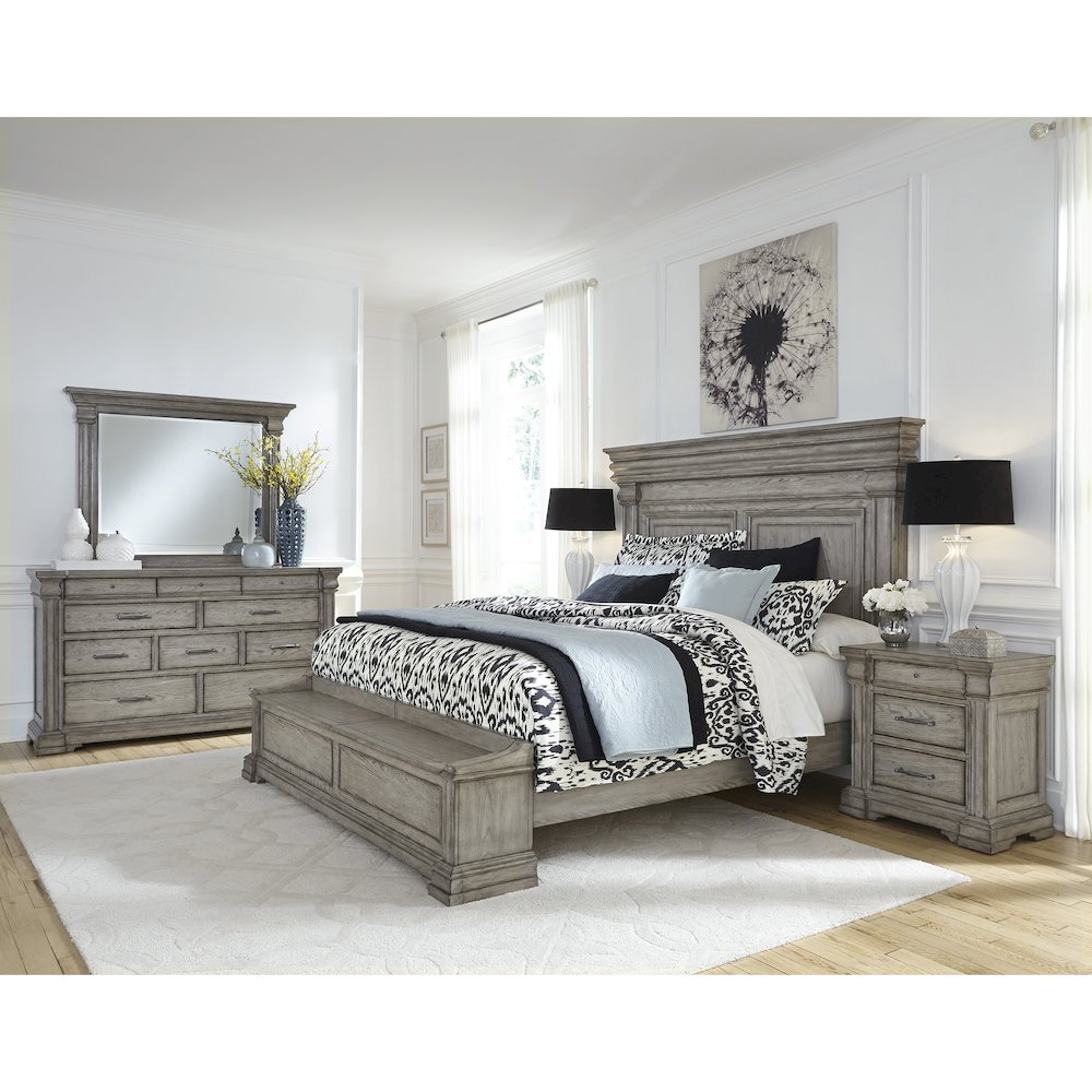 Madison Ridge 10 Drawer Dresser and Framed Mirror in Heritage Taupe. Picture 8