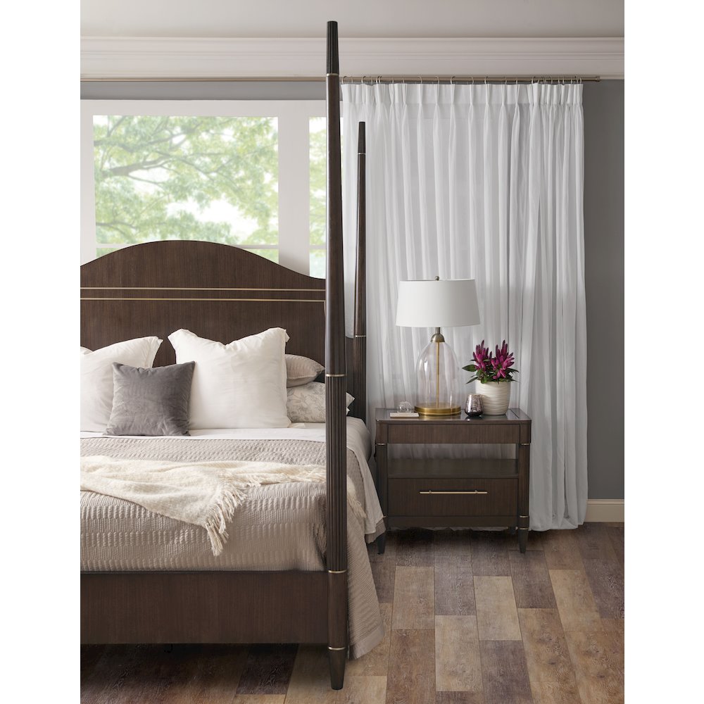 Asher Park California King Poster Bed, Piano Brown Finish. Picture 10