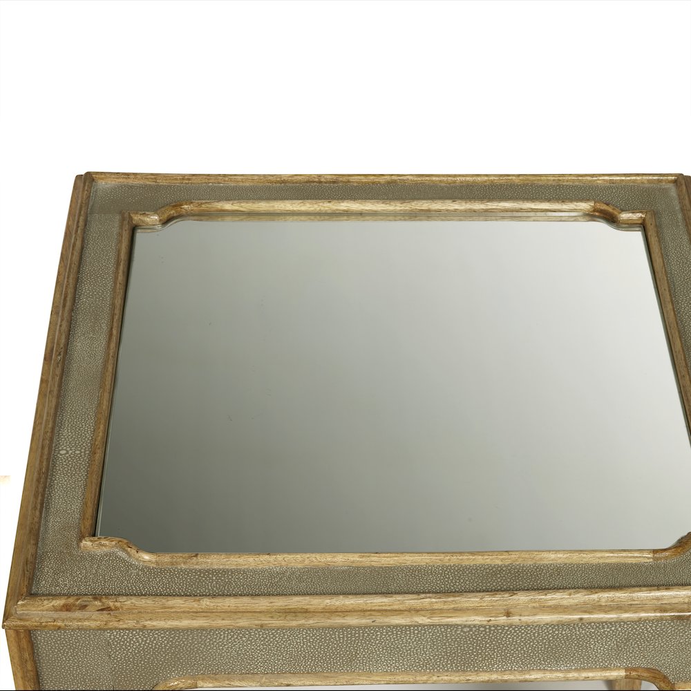 Art Deco Side Table with Mirror Top. Picture 4