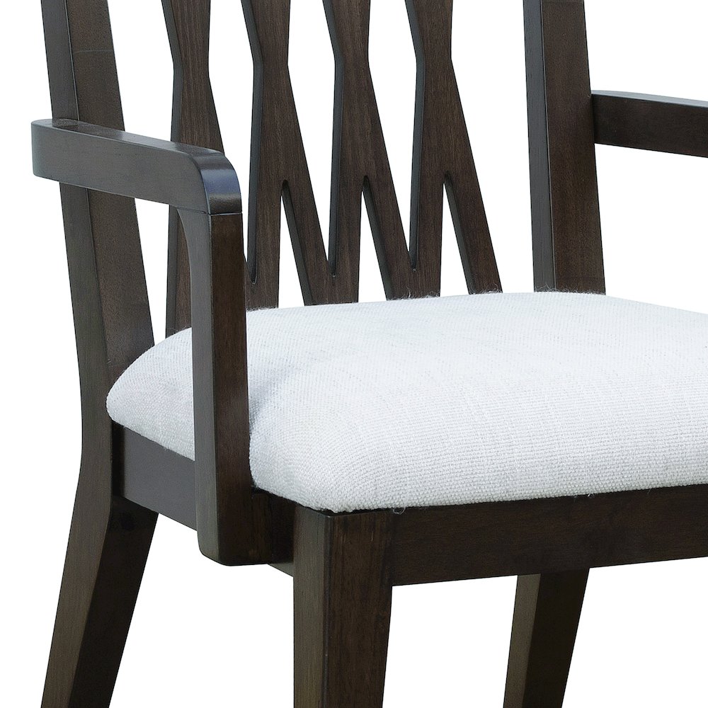Asher Park Wood Back Arm Chair, Piano Brown Finish. Picture 4
