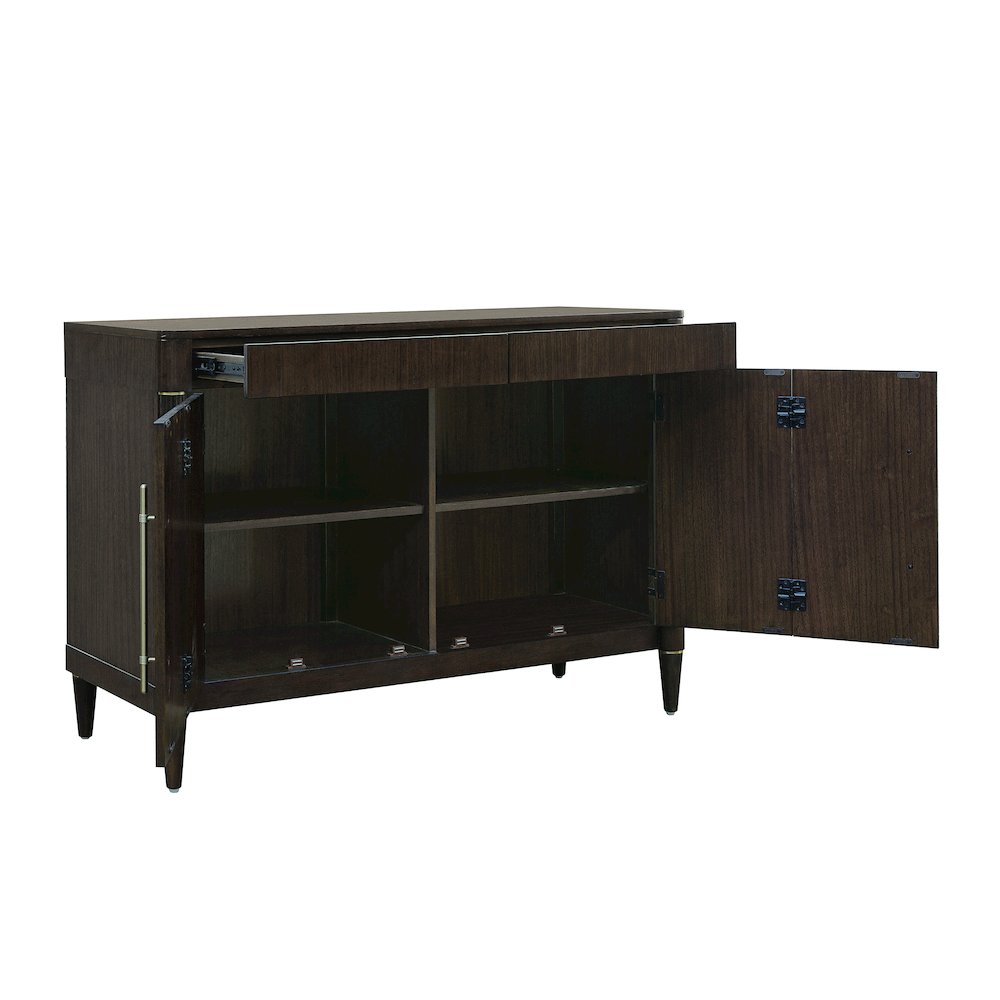 Asher Park 2 Door Server with Storage Drawer, Piano Brown Finish. Picture 3