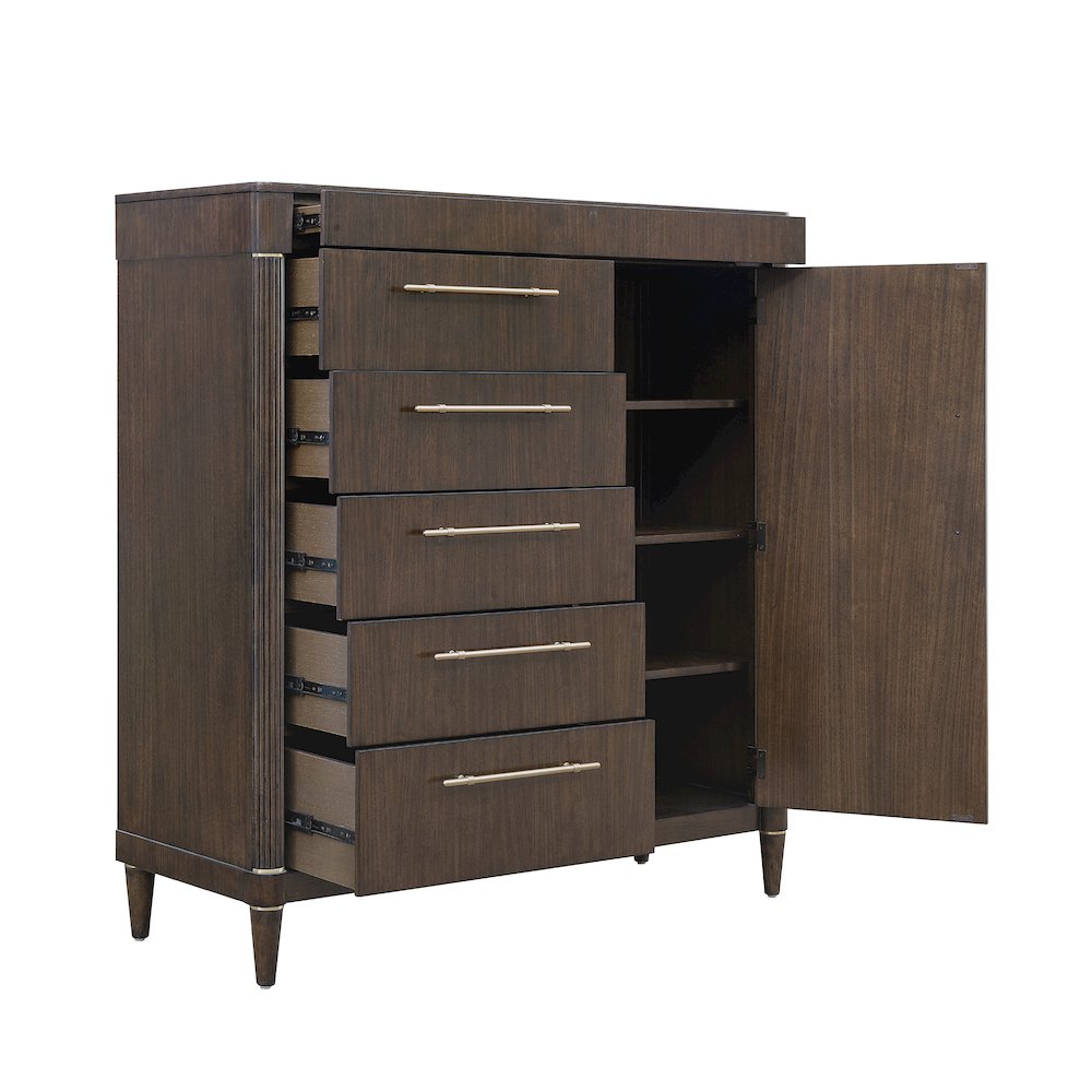 Asher Park 6 Drawer Master Chest, Piano Brown Finish. Picture 3