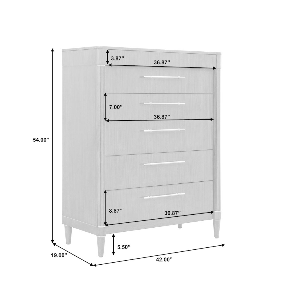 Asher Park 6 Drawer Chest, Piano Brown Finish. Picture 6