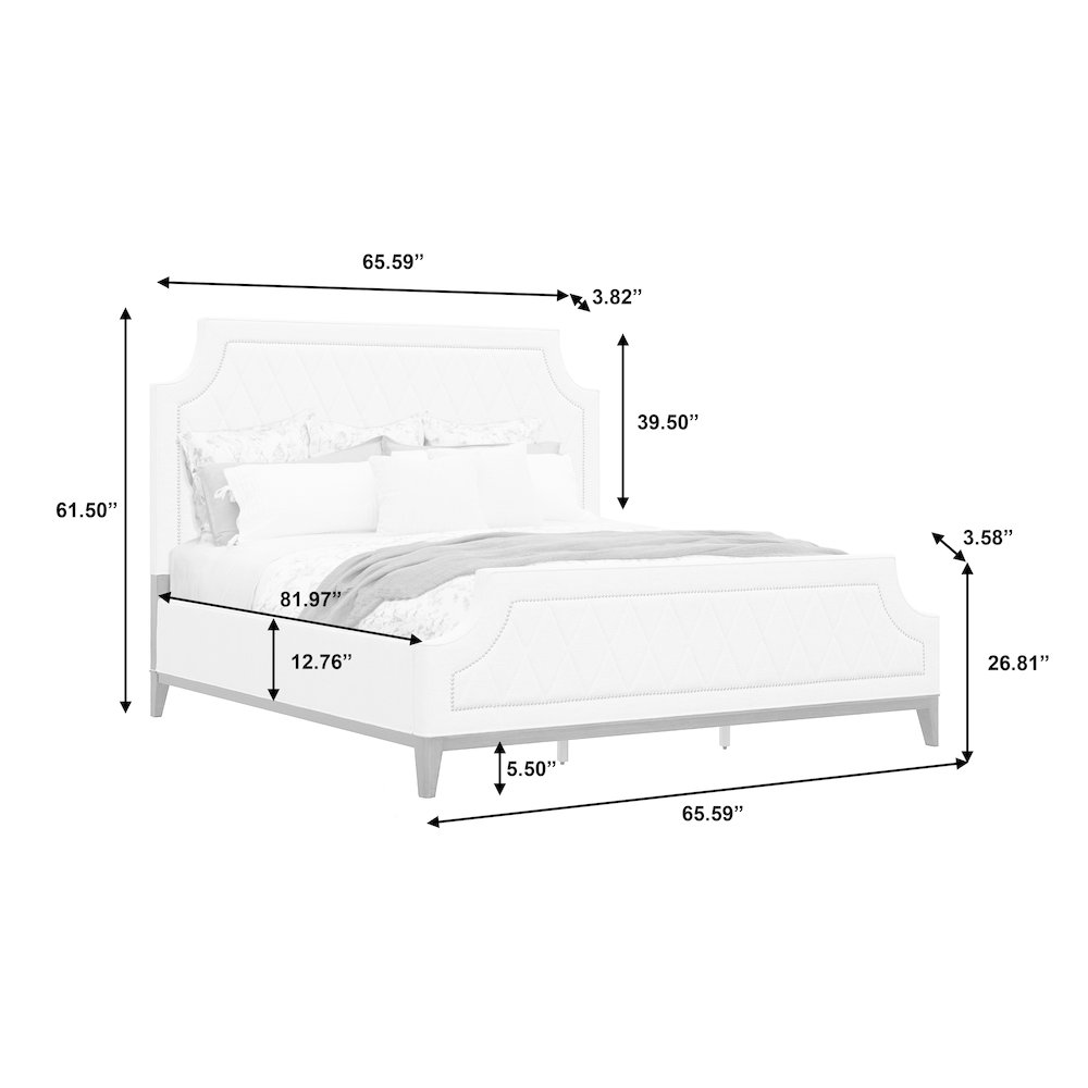 Asher Park Queen Upholstered Bed, Piano Brown Finish. Picture 7