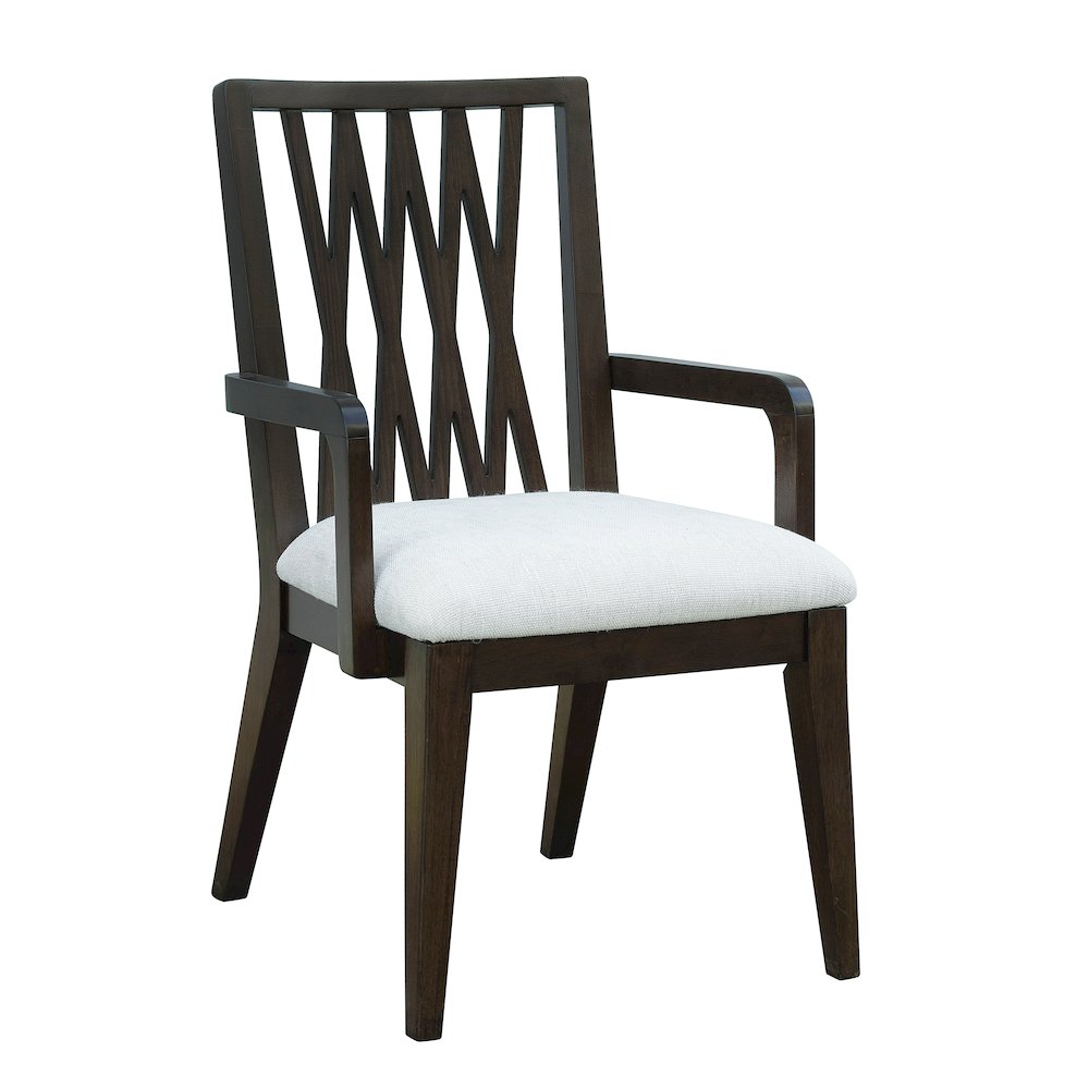 Asher Park Wood Back Arm Chair, Piano Brown Finish. Picture 1