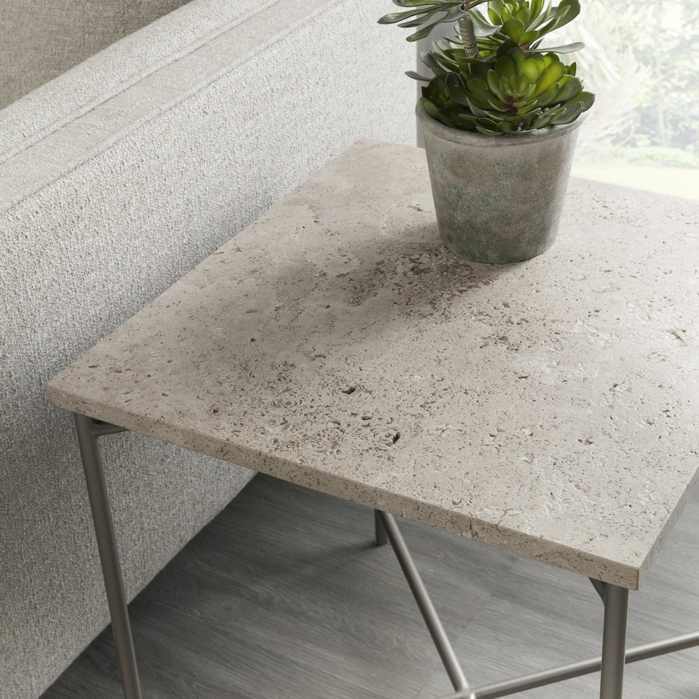 Small Stone Top Nesting table. Picture 5