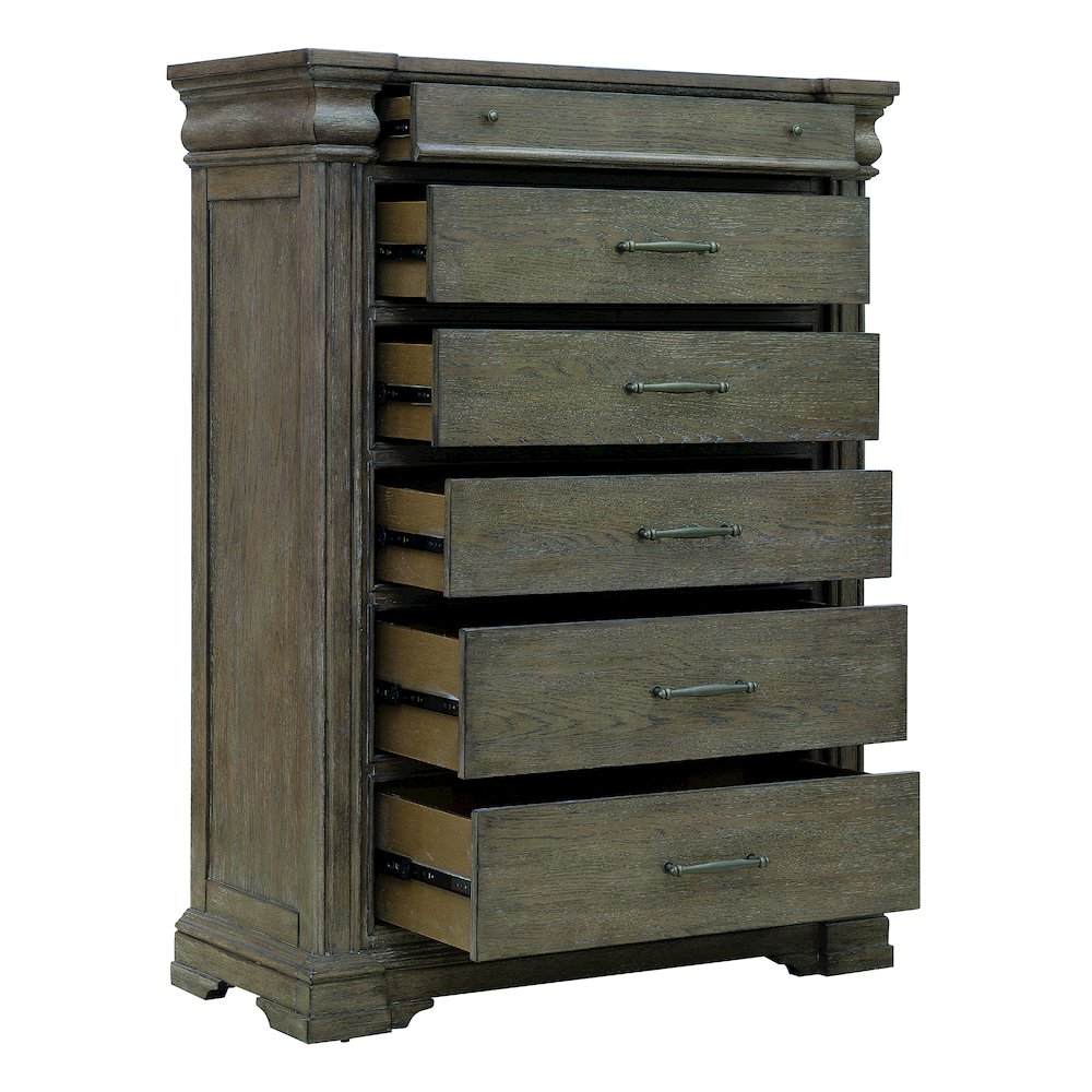 Madison Ridge Brown 6 Drawer Chest. Picture 4