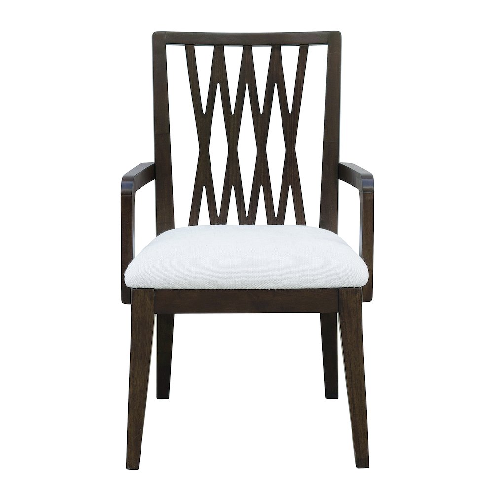 Asher Park Wood Back Arm Chair, Piano Brown Finish. Picture 2