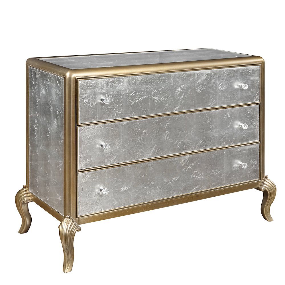 Three Drawer Eglomise Accent Chest. Picture 3