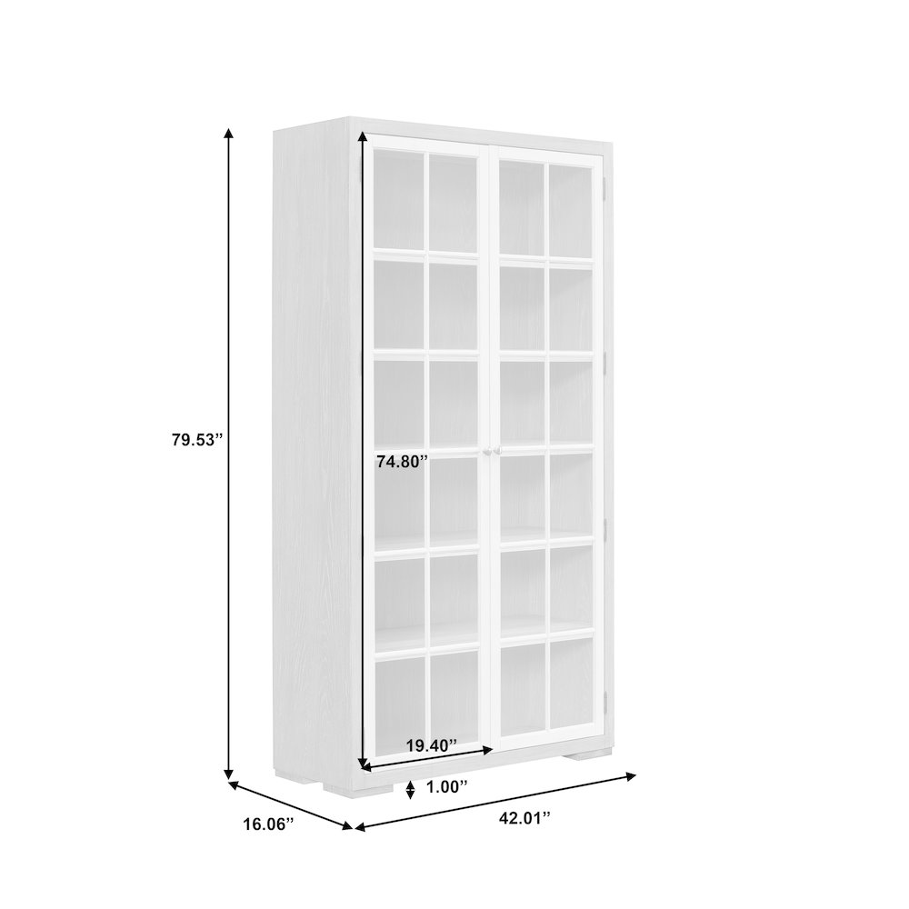 Contemporary 5-Shelf Glass Door Bookcase. Picture 8