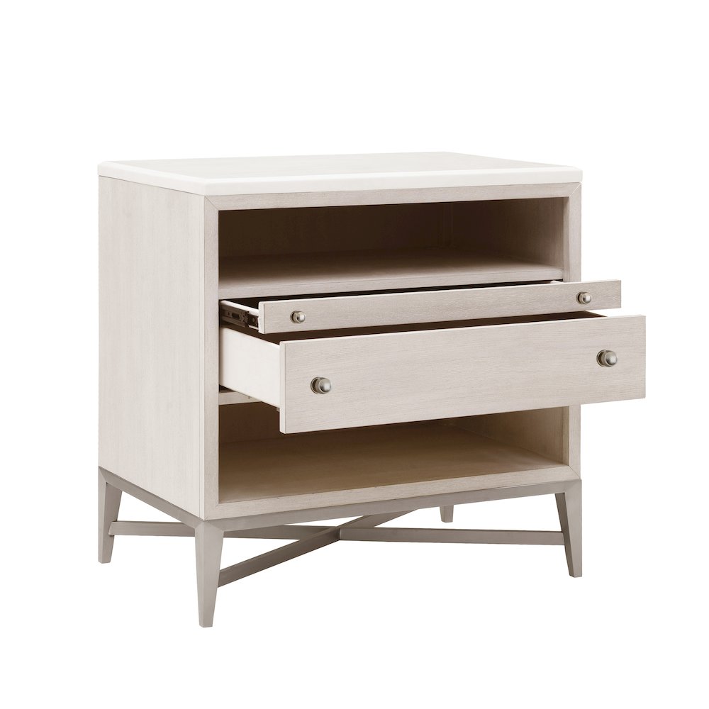 Ashby Place Accent Nightstand with Center Drawers and USB-C Port. Picture 3
