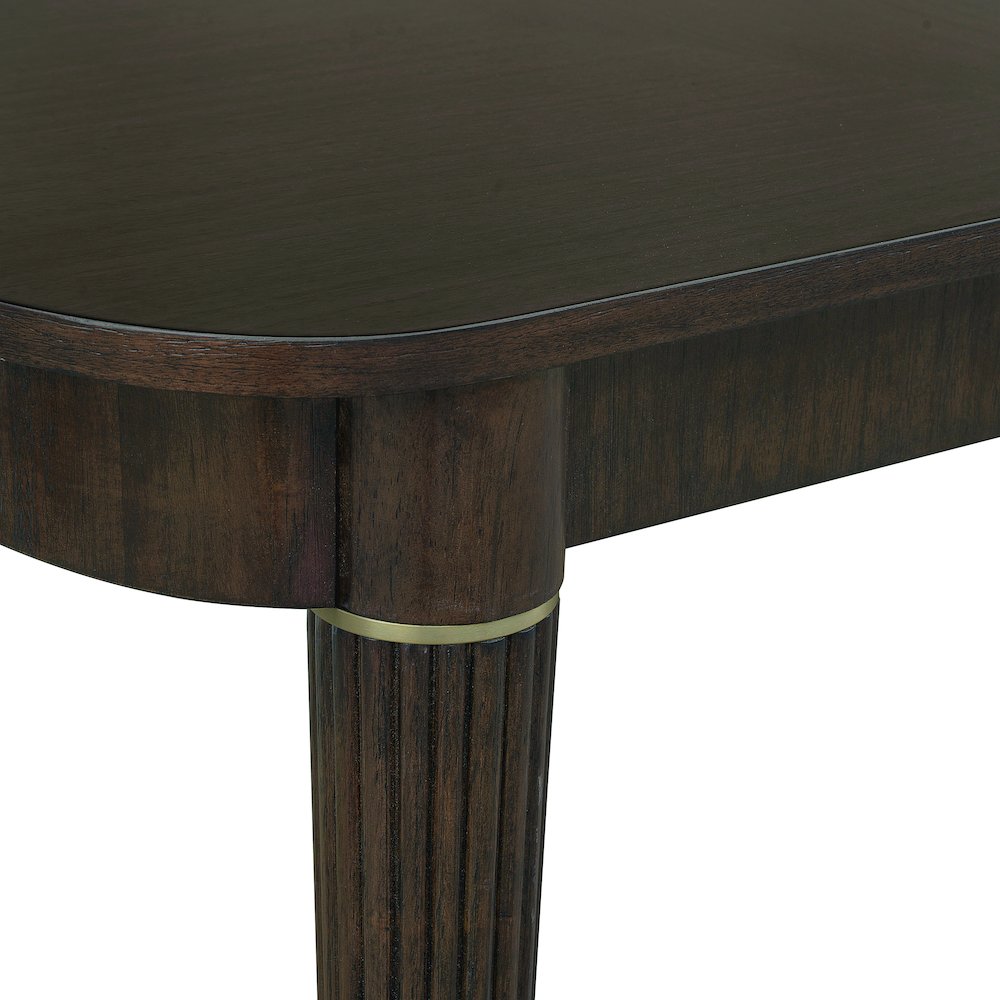 Asher Park Leg Dining Table, Piano Brown Finish. Picture 6