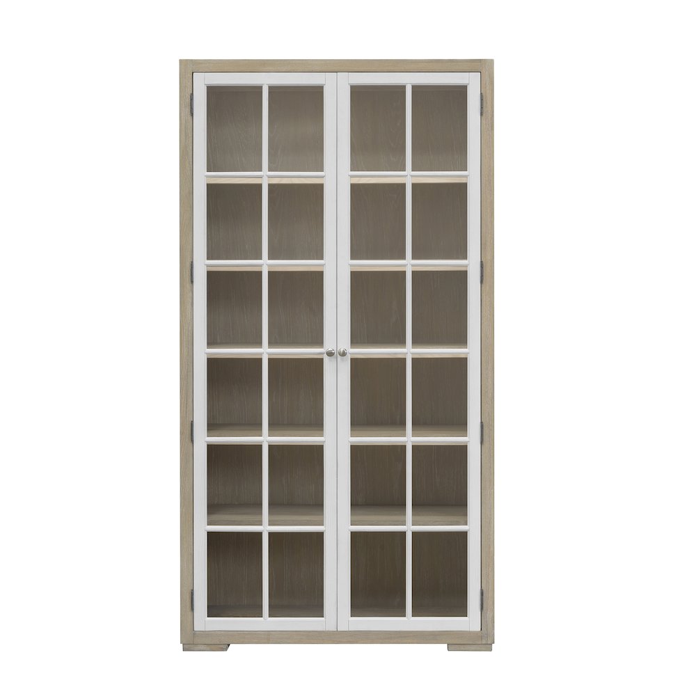 Contemporary 5-Shelf Glass Door Bookcase. Picture 2