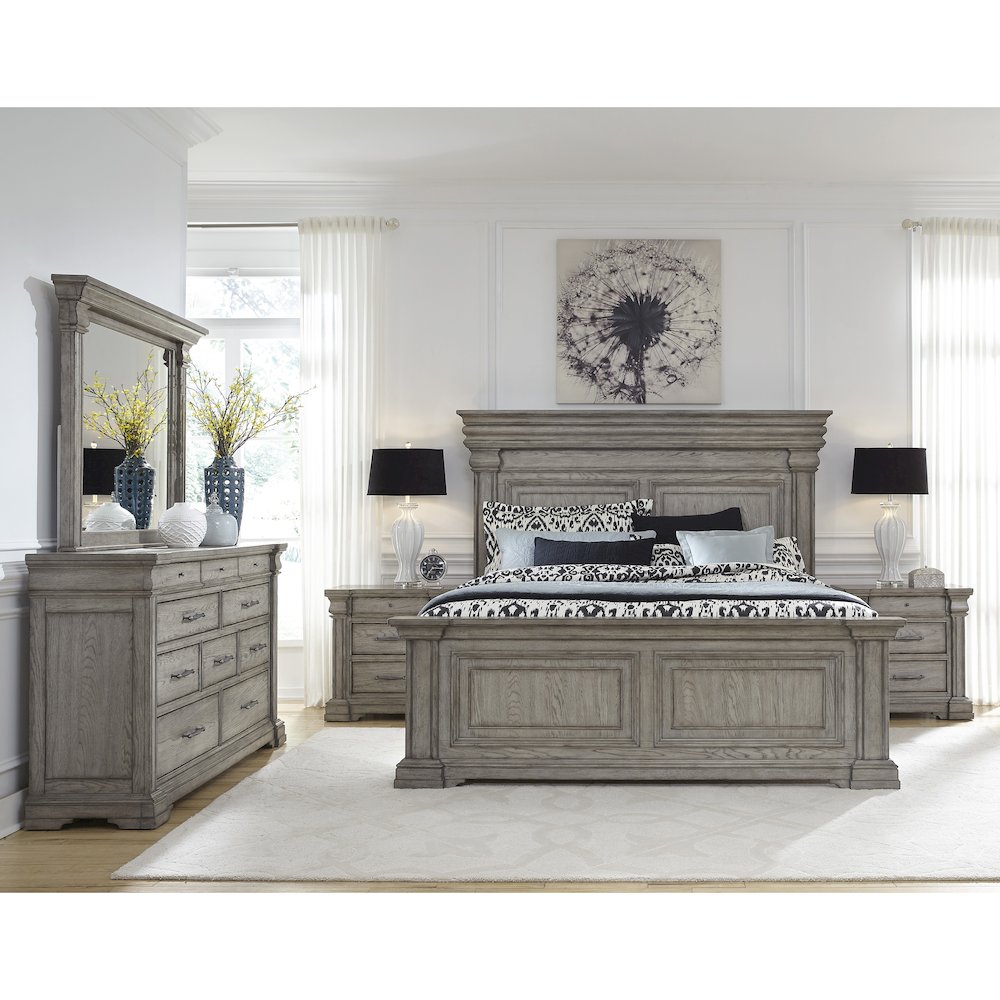 Madison Ridge Queen Panel Bed in Heritage Taupe. Picture 8