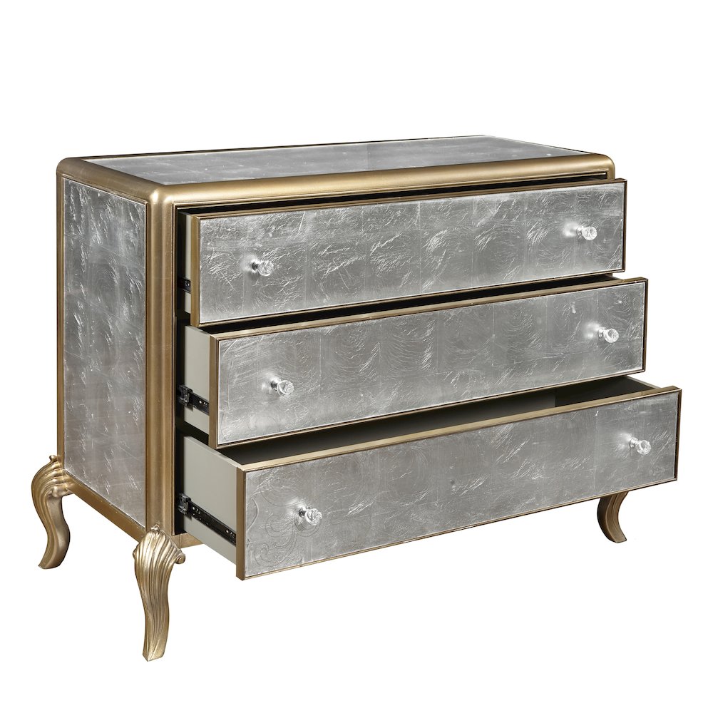 Three Drawer Eglomise Accent Chest. Picture 4