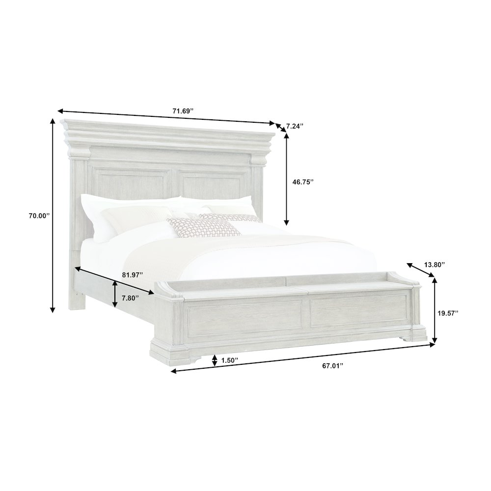 Madison Ridge Brown King Bed with Chest Footboard. Picture 8