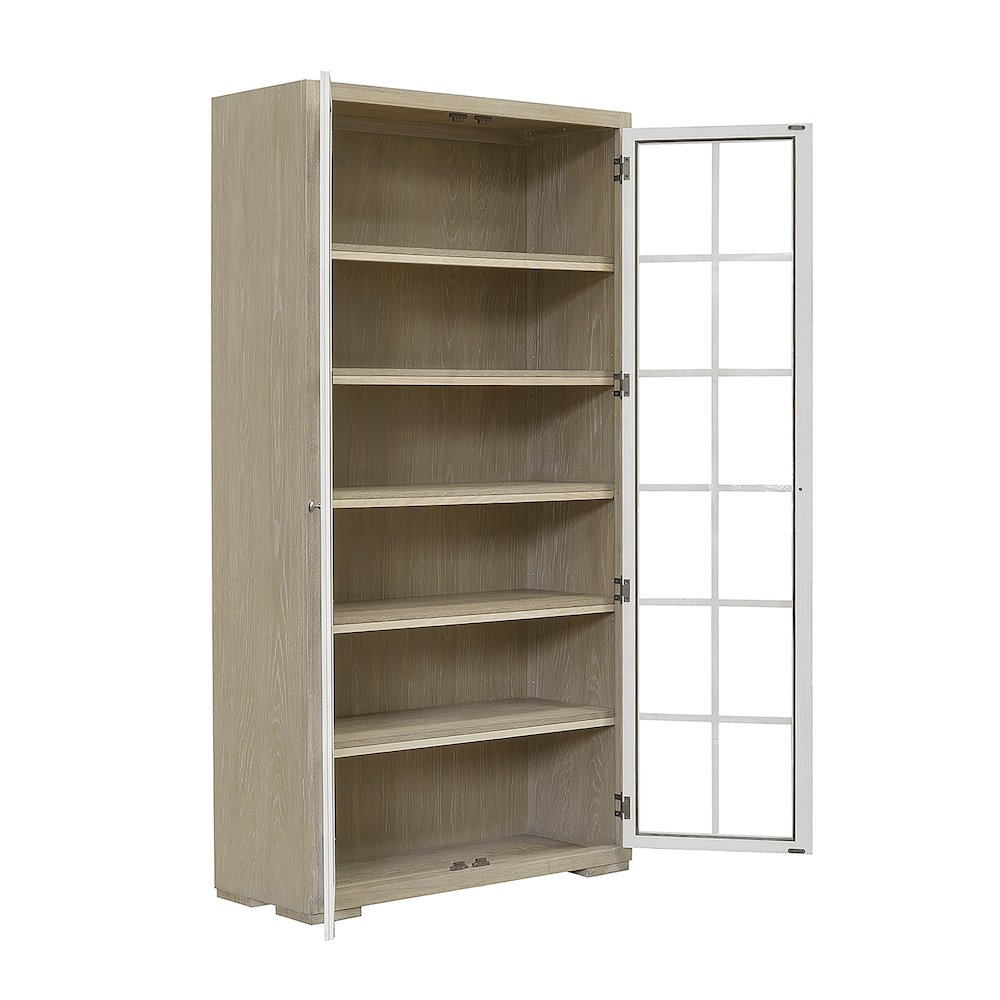 Contemporary 5-Shelf Glass Door Bookcase. Picture 4
