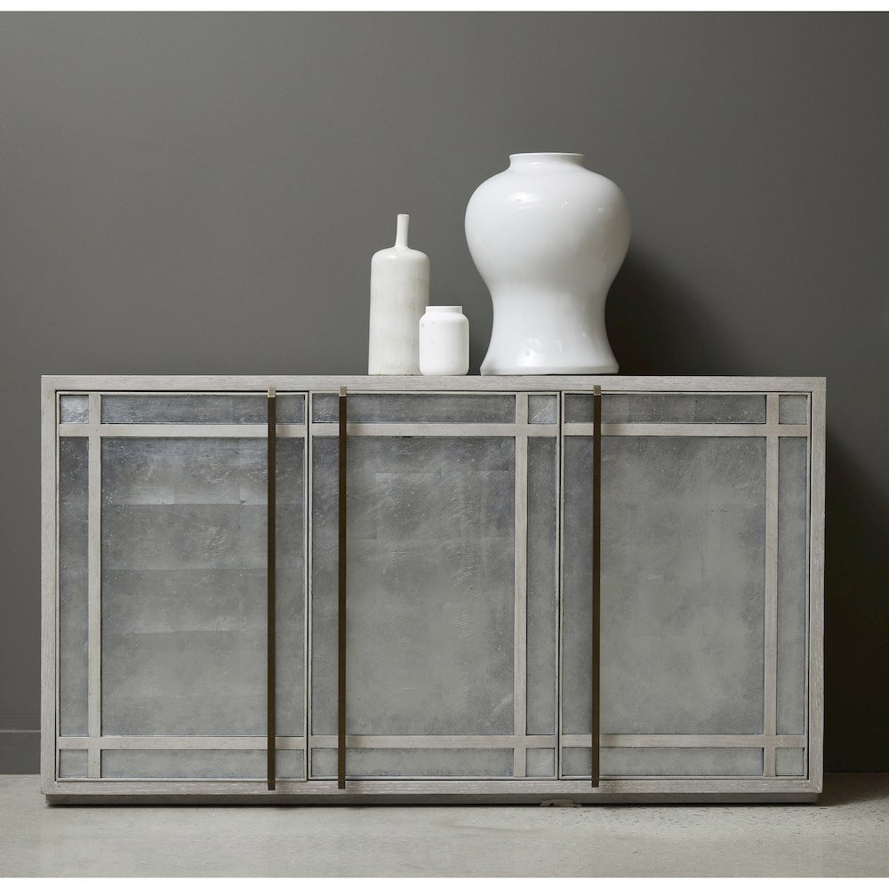 3 Door Eglomise Credenza. Picture 9
