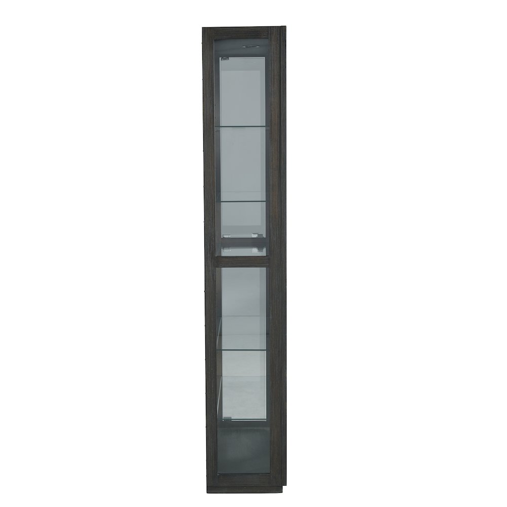Contemporary Side Entry Curio Cabinet, Dark Wood Finish. Picture 5