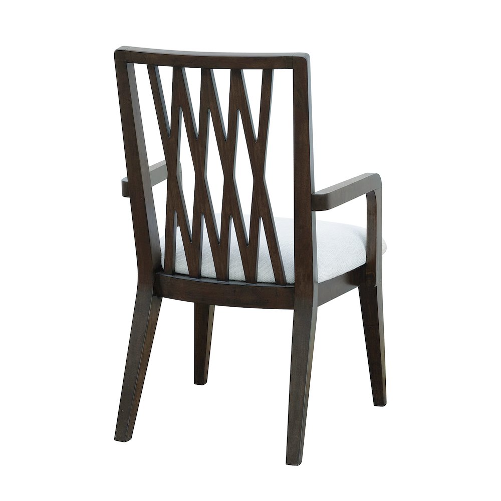 Asher Park Wood Back Arm Chair, Piano Brown Finish. Picture 3