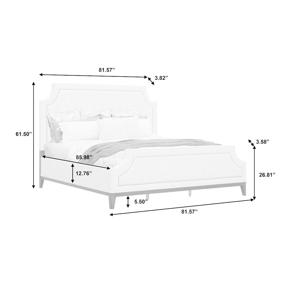 Asher Park California King Upholstered Bed, Piano Brown Finish. Picture 7