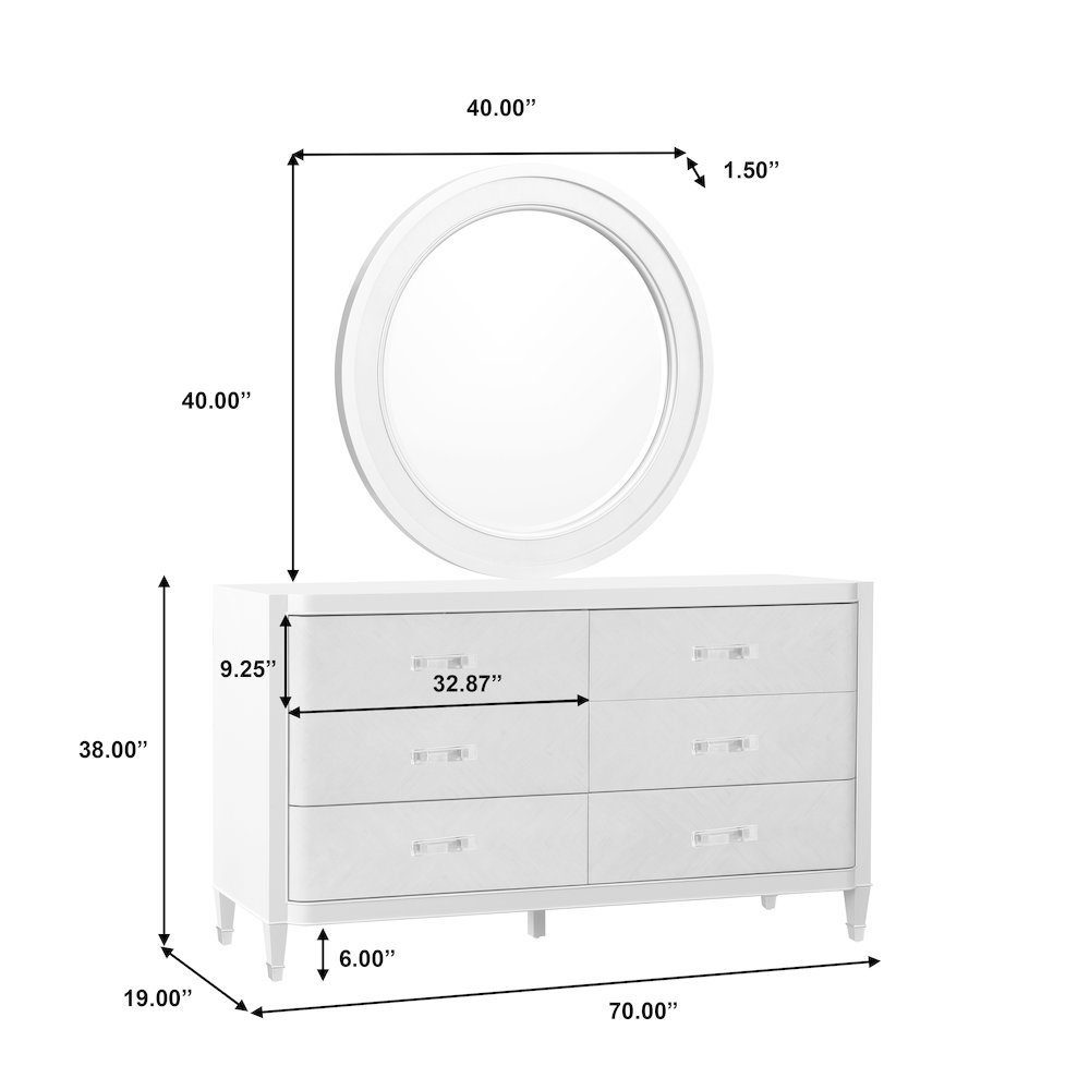 Zoey Round Beveled Mirror. Picture 9