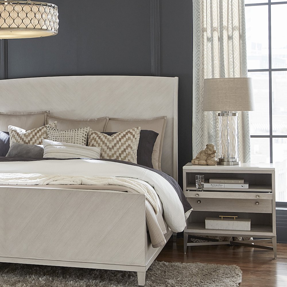 Ashby Place Accent Nightstand with Center Drawers and USB-C Port. Picture 8