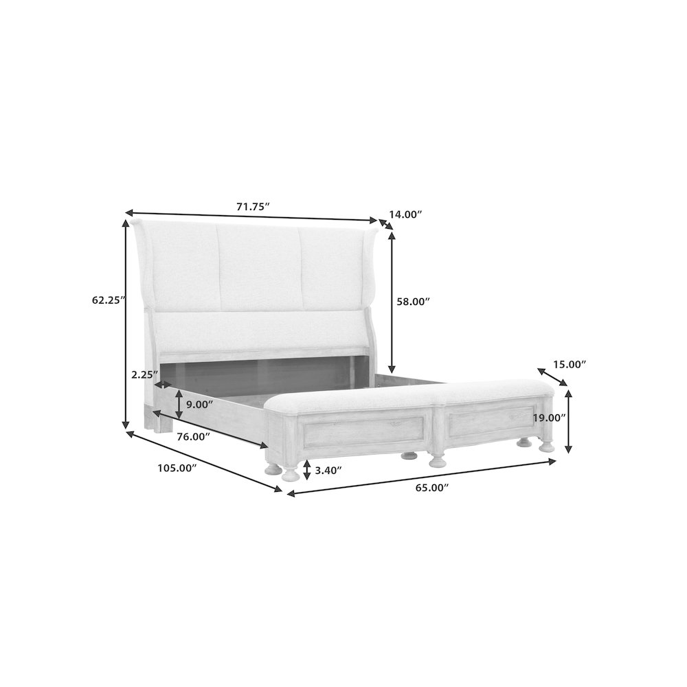 Higgins Street Queen Upholstered Bed. Picture 12