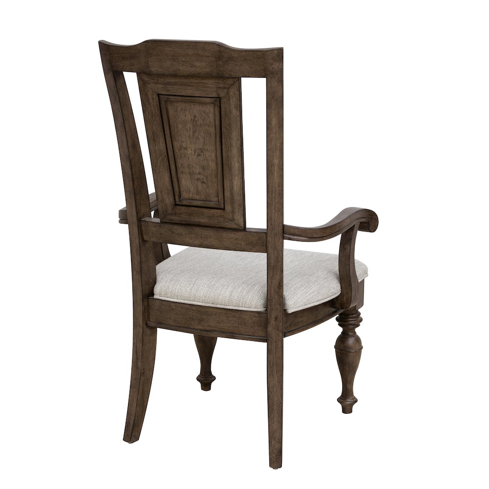 Woodbury Wooden Arm Chair in Cowboy Boots Brown. Picture 4