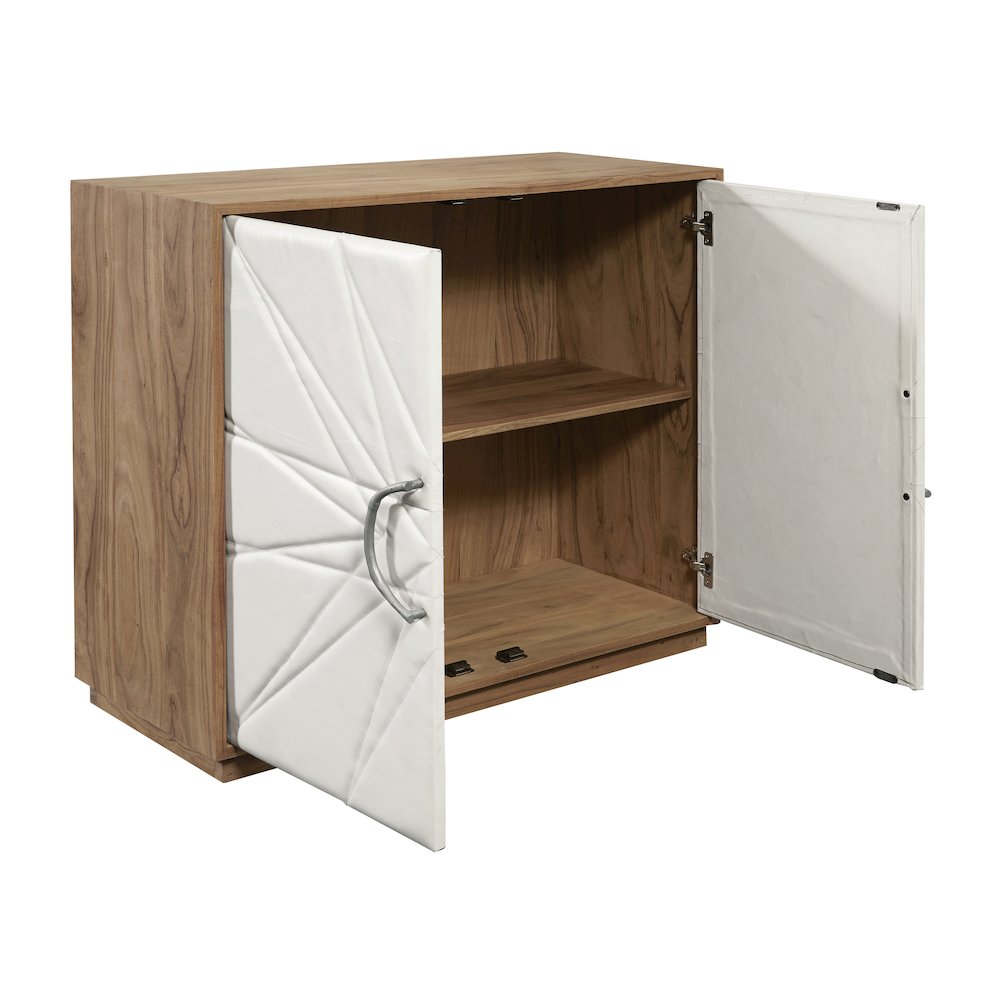 Two Door Leather Chest. Picture 4