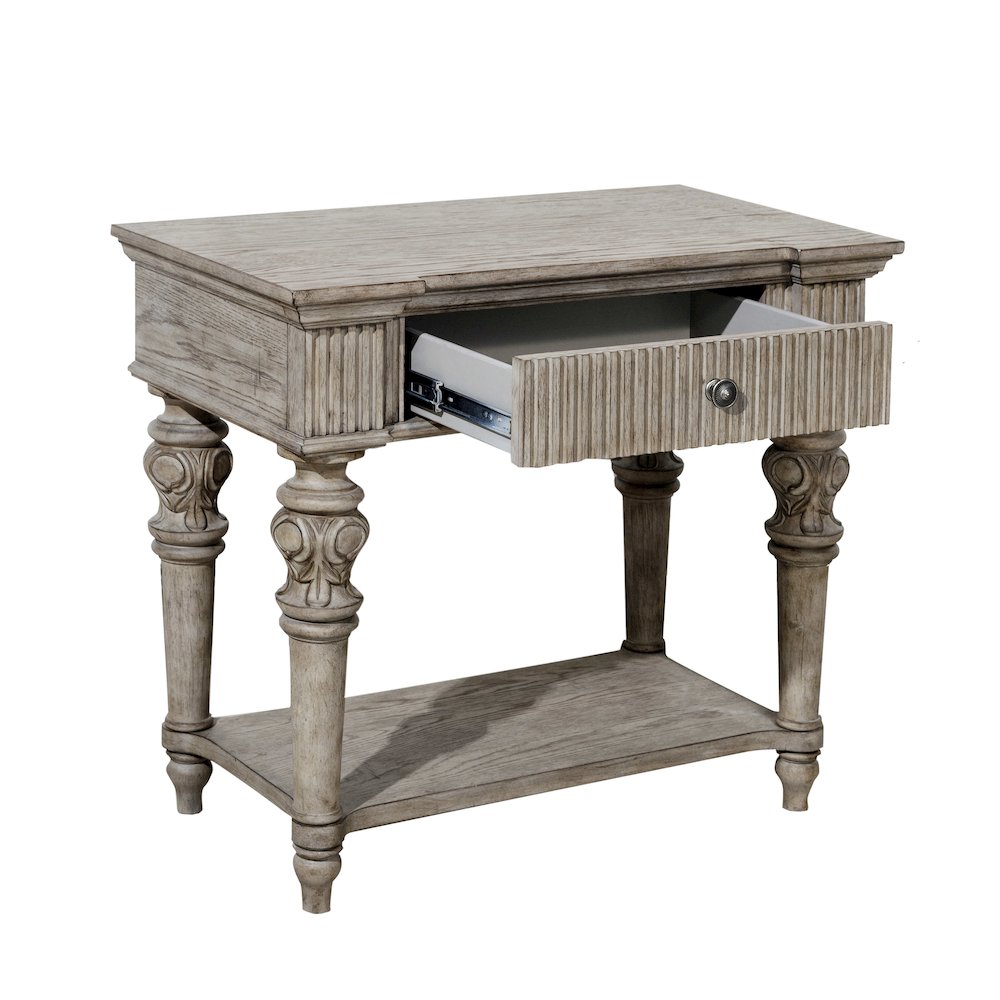 Kingsbury 1 Drawer USB Charging Open Nightstand. Picture 4